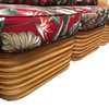 Art "Hawaii" Rattan Fan Arm Two-Seat Sectional Settee Sofa