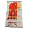 Mid-century 3' Foot Hand-Hooked Bird Tapestry Rug Wall Hanging