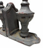 Grey Colonial Style Cast Iron Enamel Grey Finial Bookend, Pair