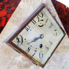 French Two-tone Marble Art Deco Mantel Clock Set With Matching Garniture