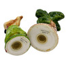 1980's Hula Girl & Palm Tree Ceramic Tabletop Matching Salt & Pepper Shaker Set