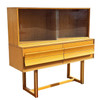 MCM Blonde Birch Buffet w/ China Cabinet by Paul Laszlo for Brown Saltman