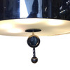Chrome Drum Chandelier with Frosted Glass Shade