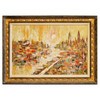 Mid-Century Modern Oil on Canvas Cityscape by M. Dick