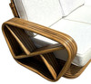 Restored Frankl Style Rattan 5-Strand Square Pretzel Setional Settee Sofa