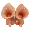 Mid-century Modern Pink Calla Lilly Horn Shaped Ceramic Vase, Pair