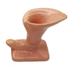 Mid-century Modern Pink Calla Lilly Horn Shaped Ceramic Vase, Pair