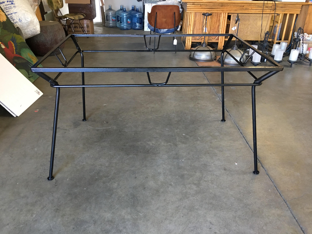 Woodard Wrought Iron and Glass Art Deco Patio/Outdoor Table Harveys