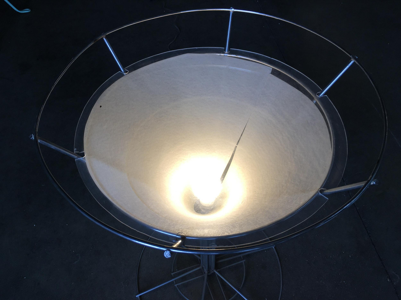 Chrome Wire Art Light Up Martini Lounge Side Table with Glass Top