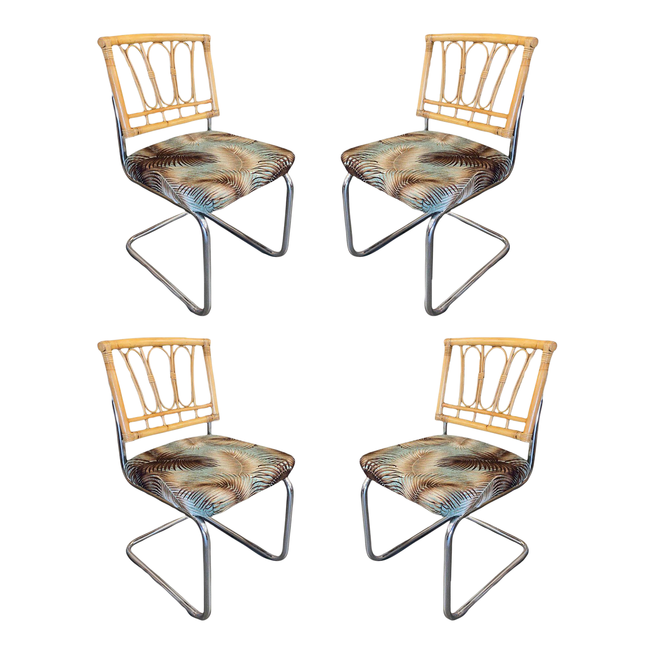Rare Restored Marcel Breuer Rattan Back Chrome 