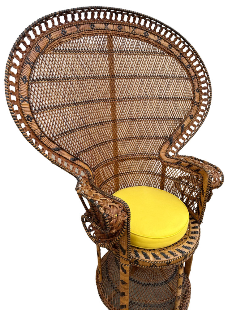 1970s Restored Large Nude Natural Woven Wicker