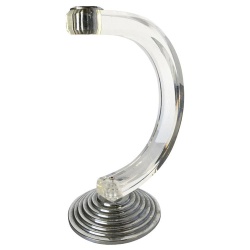 Charles Hollis Jones Lucite & Chrome Candlestick Holder