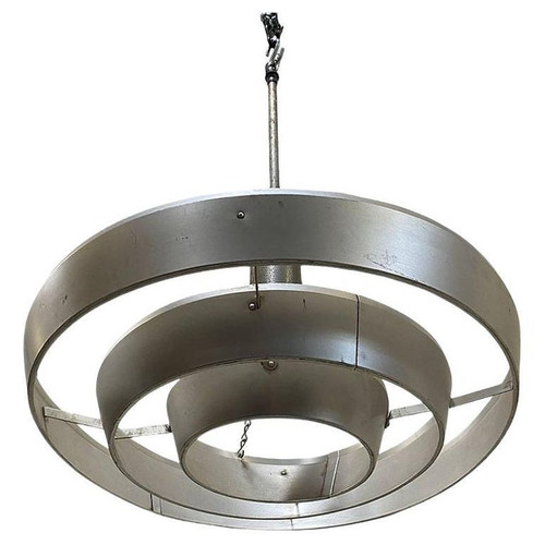 Mid-Century "Saturn" Ceiling Aluminum 19" Pendant by Kurt Versen, 16 Available