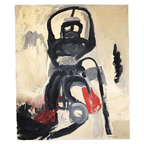 Abstract Robot Oil on Canvas Painting by artist Pasqual Bettio