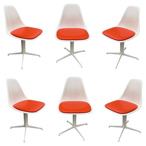 Set of 6 Mid-Century Tulip Side Chair Model 103 by Maurice Burke for Arkana