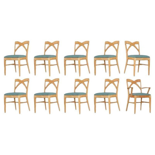 Paul Frankl Dining Chairs for Brown Saltman - Set of 10