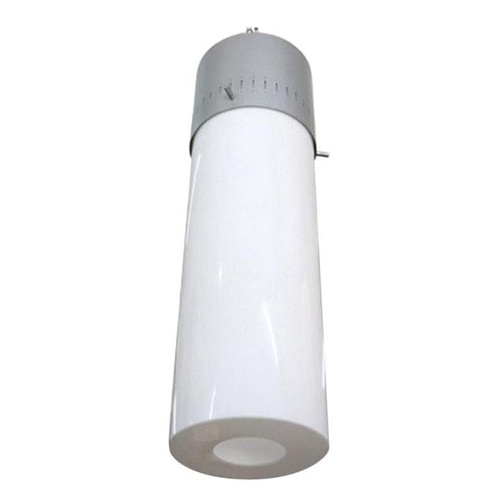 1958 Mid-century Modern Cylinder Acrylic & Steel Pendant, 2 Available