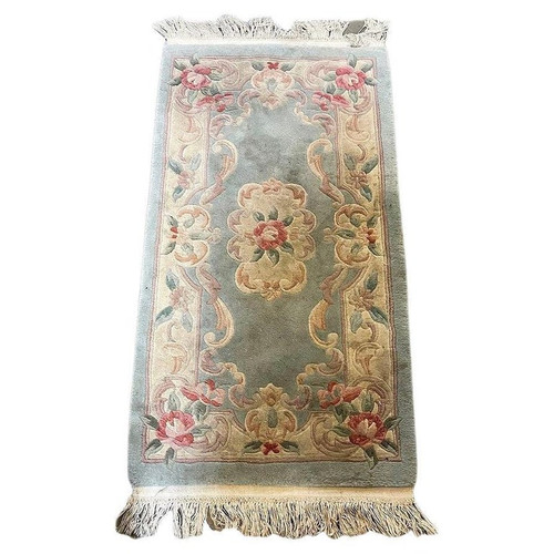 5' Foot X 2' Foot Deep Pile Aubusson Rug with French Roses design