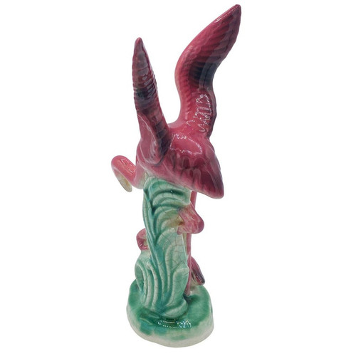 Mid-century Ceramic Flamingo Figurine & Vase Set by Maddux & Leftons