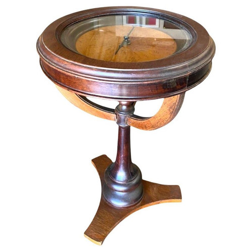 Neoclassic Dark Oak Compass Side Smoking Table