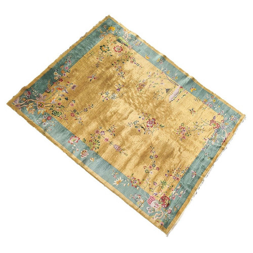 Large 11.5' X 9' Art Deco Nichols-Style Chinese Wool/Cotton Area Rug