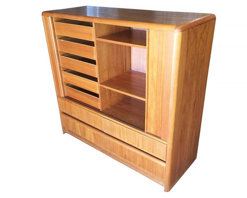 Side Rolling Front Wardrobe w Media Center, Chest of Drawers
