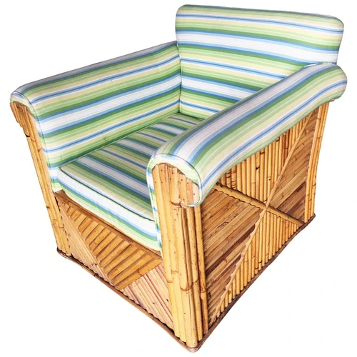 Rare Large Rattan "Big Daddy" club Lounge Chair