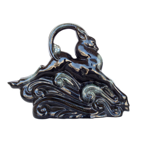 Treasure Craft Gazelle Pottery Tv Lamp in Black Onyx