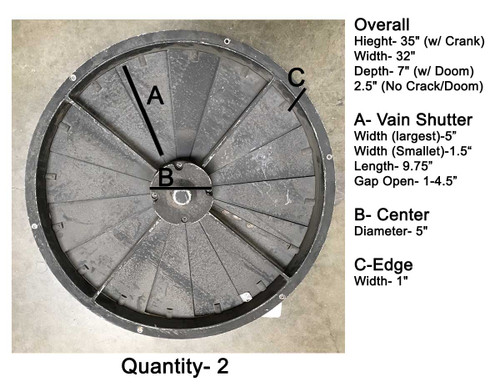 Large 35" Black Metal Vain, Nautical, SciFi