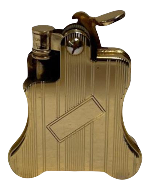 1990s Gold Plated Ronson Banjo Styled Petrol Lighter, Japan 1990s Gold Plated Ronson Banjo Styled Petrol Lighter, Japan