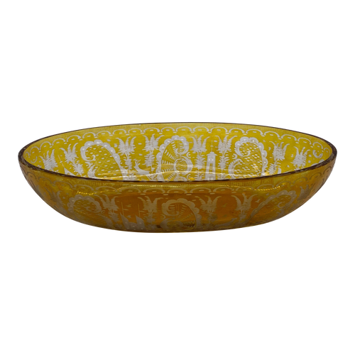 Circa 1900 Bohemian Amber-Flashed Glass Flared Form Bowl