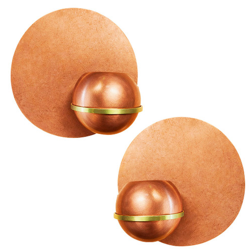 Rare 1937 Copper & Brass Art Deco Machine Age Wall Planter Pair by Revere