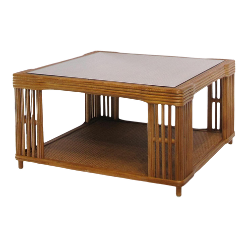 Restored Large Modern Presidents Stick Reed Rattan "Nantucket" Coffee Table Restored Large Modern Presidents Stick Reed Rattan "Nantucket" Coffee Table