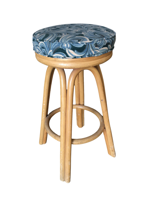 Restored Vintage Single Stand Arched Rattan Bar Stool Restored Vintage Single Stand Arched Rattan Bar Stool