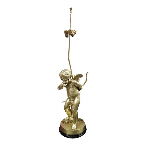 1875 Restored Cherub Sculpture "Le Petit Malin" by Benoit Rougelet Converted Lamp 1875 Restored Cherub Sculpture "Le Petit Malin" by Benoit Rougelet Converted Lamp