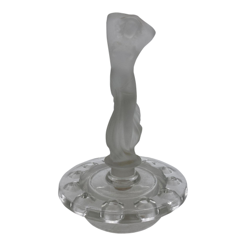 1930s Art Deco Frosted Glass Nude Flapper Flower Frog Girl 1930s Art Deco Frosted Glass Nude Flapper Flower Frog Girl