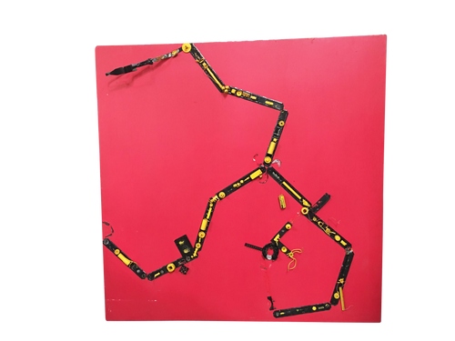 Abstract "Tronic Artey" Artography Large Mixed Media Sculpture by Pasqual Bettio Abstract "Tronic Artey" Artography Large Mixed Media Sculpture by Pasqual Bettio