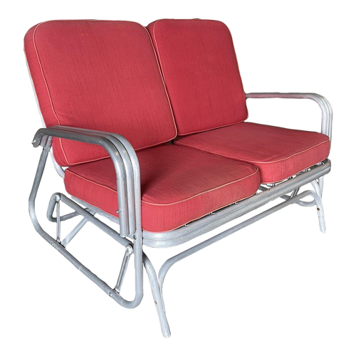 Aluminum Patio/Outdoor Sled Base Rocking Slinder Loveseat Sofa Aluminum Patio/Outdoor Sled Base Rocking Slinder Loveseat Sofa