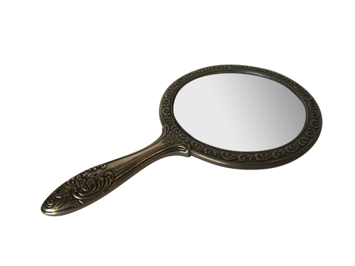 Antique Silver Plate Rose Pattern Vanity Hand