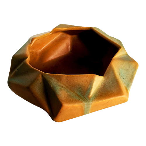 Cubist Ceramic Console Bowl by Reuben Haley for Muncie Pottery