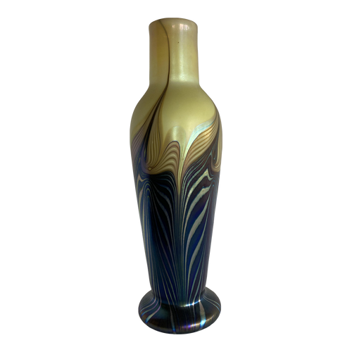 Iridescent 7 Color Art Glass Vase by Lundberg Studio Iridescent 7 Color Art Glass Vase by Lundberg Studio