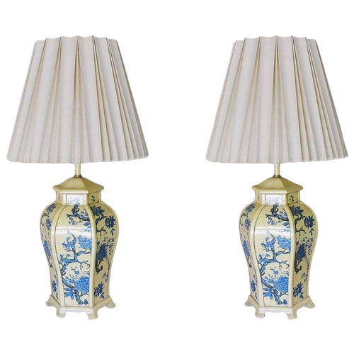 James Mont Style Enamel Asian Inspired Mid-Century Lamp Pair James Mont Style Enamel Asian Inspired Mid-Century Lamp Pair