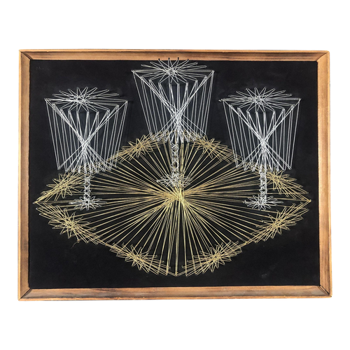 Mid Century Handcrafted Modern String Art Mid Century Handcrafted Modern String Art