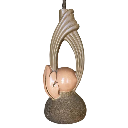 Mid Century Sculptural Art Pottery Lamp, Circa 1950 - Pair of 2 Lamps Mid Century Sculptural Art Pottery Lamp, Circa 1950 - Pair of 2 Lamps
