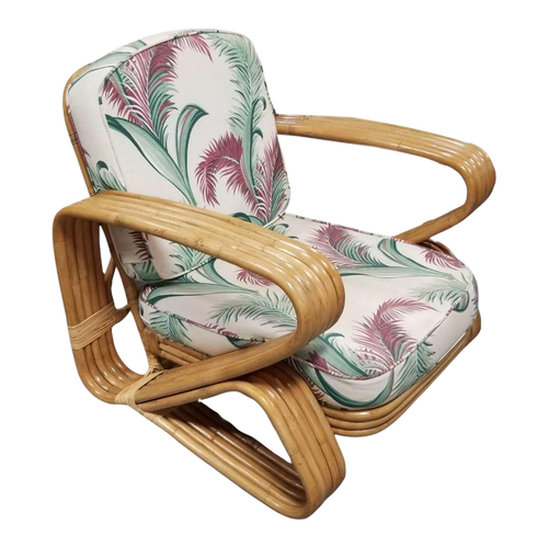 Restored 5-Strand 'Double Triangle' Lounge Chair W/ Floating Seat