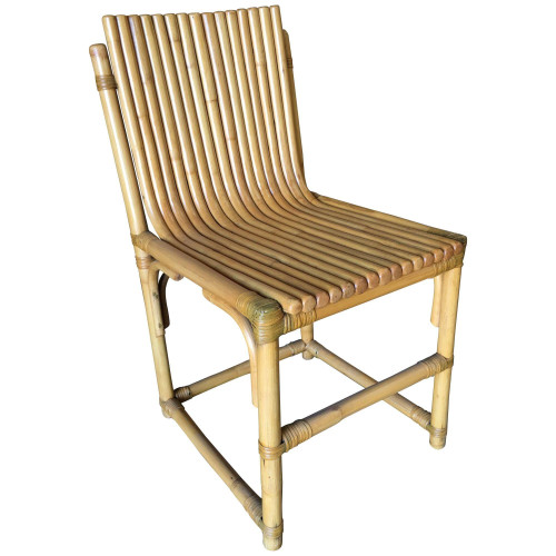 Restored Modernist Rattan Vertically Stacked Side Chair Restored Modernist Rattan Vertically Stacked Side Chair