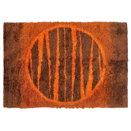 Supernova Shag Rug With Abstract Design, Circa 1970 Supernova Shag Rug With Abstract Design, Circa 1970
