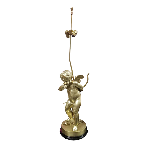 Restored Cherub Sculpture "Le Petit Malin" by Benoit Rougelet Converted Lamp Restored Cherub Sculpture "Le Petit Malin" by Benoit Rougelet Converted Lamp