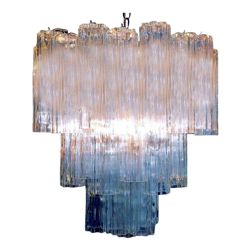 1960s Murano Glass Tronchi Pendant Chandelier by Venini