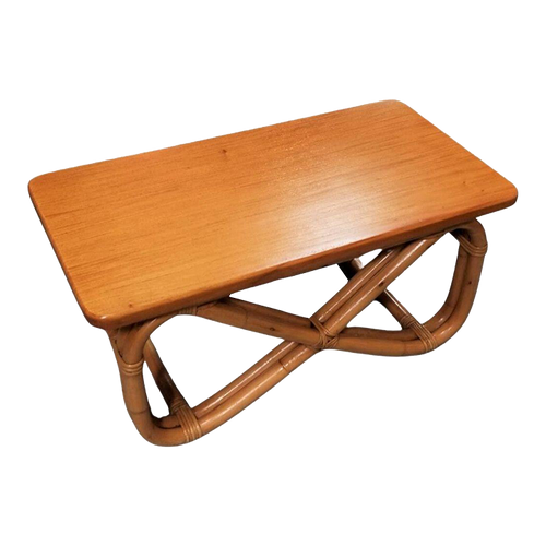 1950s Restored Paul Frankl Style Double Strand Figure Eight Legs Mahogany Coffee Table 1950s Restored Paul Frankl Style Double Strand Figure Eight Legs Mahogany Coffee Table